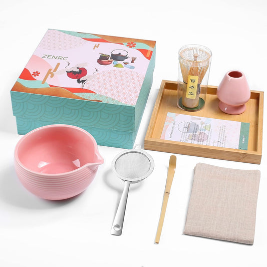 Matcha Tea Ceremony Kit  / Set of 7 - Baby Pink 